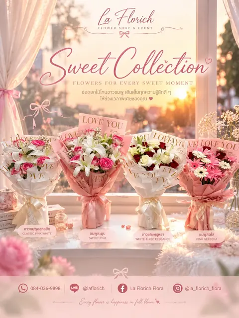 Sweet Collection ช่อดอกไม้สำหรับทุกโอกาสหวานๆ